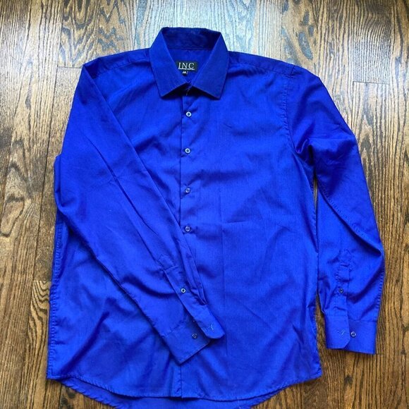 INC- International Company long sleeve mens dress shirt size 16-16.5 OR LARGE - Picture 2 of 6
